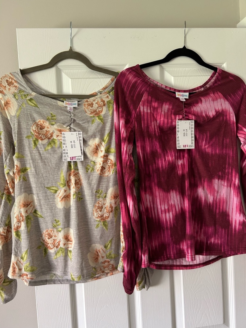 2 NWT LuLaRoe Women's Long Sleeve Mia Tops in Medium